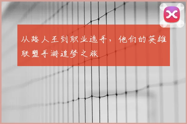 从路人王到职业选手,他们的英雄联盟手游追梦之旅